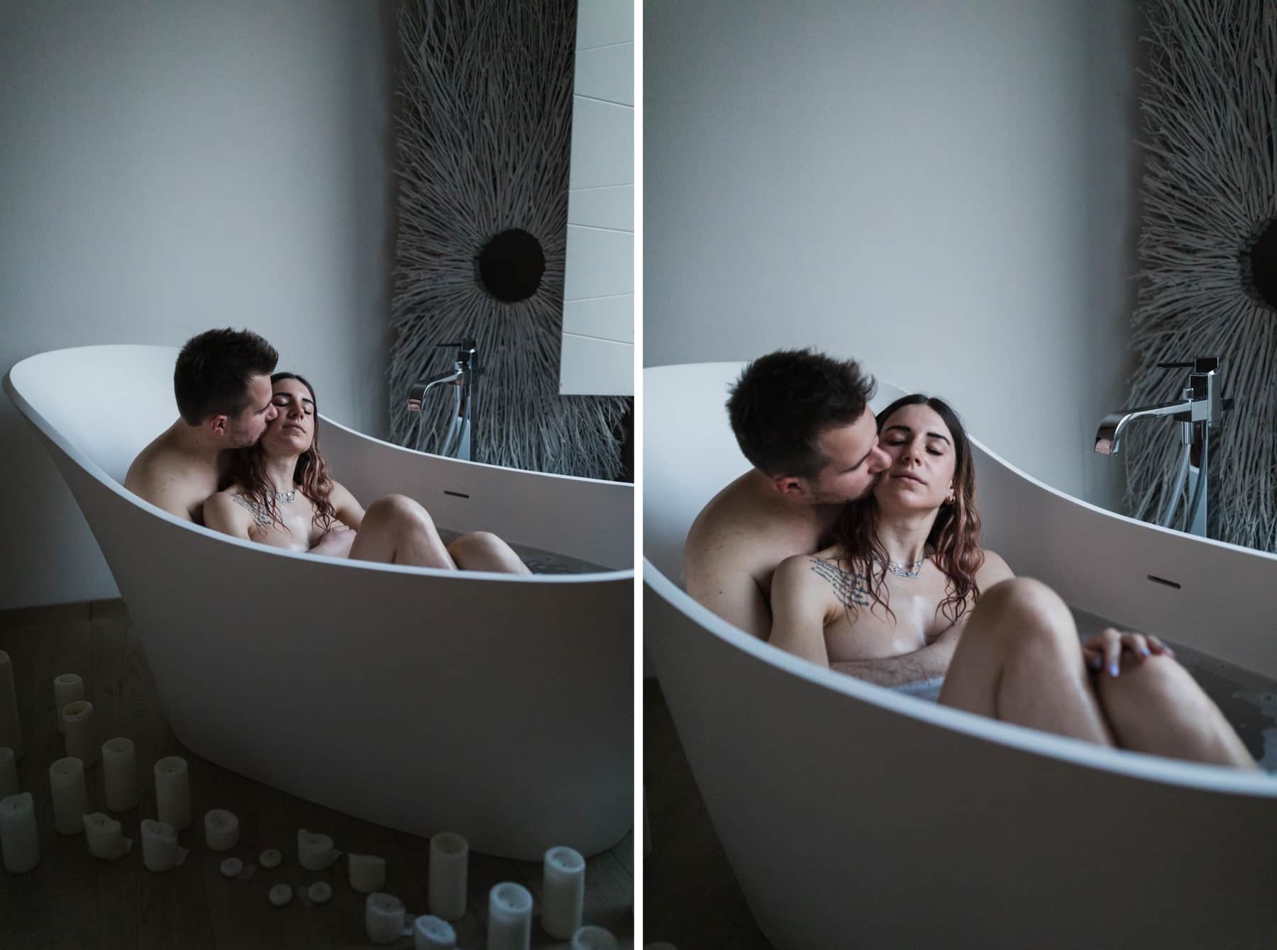 Sessione di coppia in vasca nelle Langhe